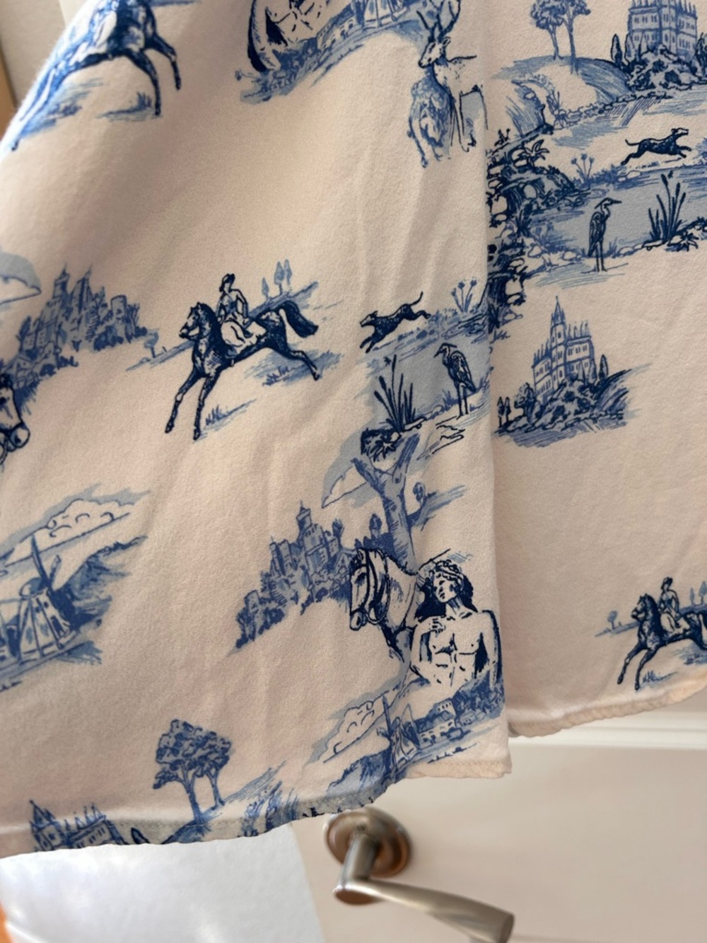 ARITZIA SUNDAY BEST Victorian Toile Printed Mini Dress. Equestrian. Horses. Euro - Picture 2 of 10